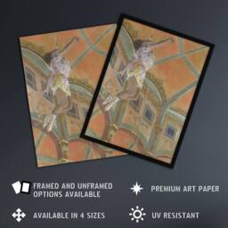 "Artery8 Acrobat Miss La La at Cirque Fernando Degas Framed Wall Art Print in Orange - Size: W12"" x H16""" - thumbnail 2