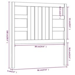 Berkfield Home Bed Headboard Honey Brown 96x4x100 cm Solid Wood Pine - Size: 96 x 4 x 100 cm - thumbnail 6