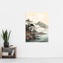 "Artery8 Wall Art Print Autumn Coastal Landscape in Scottish Highlands Poster Picture in Grey - Size: W18"" x H24""" - thumbnail 4