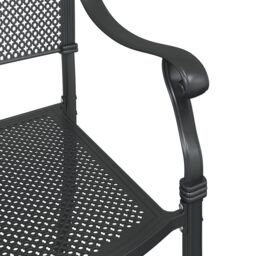 Berkfield Home Garden Chairs 2 Pack Black Cast Aluminum - thumbnail 8