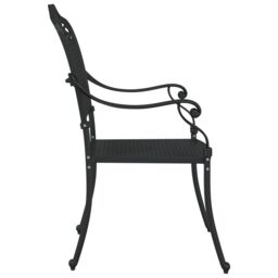 Berkfield Home Garden Chairs 2 Pack Black Cast Aluminum - thumbnail 5