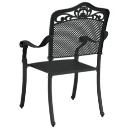 Berkfield Home Garden Chairs 2 Pack Black Cast Aluminum - thumbnail 6