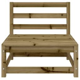 Berkfield Home Garden Sofa with Footstool 2-Seater Impregnated Wood Pine in Brown - thumbnail 8