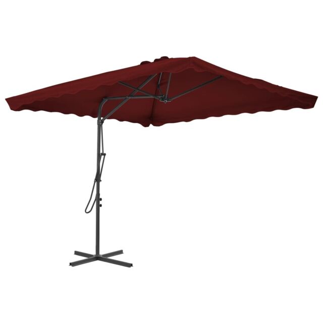 Berkfield Home Outdoor Parasol with Steel Pole Bordeaux Red 250x250x230 cm - Size: 250 x 250 x 230 cm - image 1