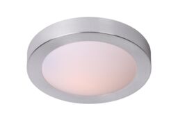 Lucide 'FRESH' Dimmable Stylish Modern Bathroom Flush Ceiling Light 1xE27 in Grey