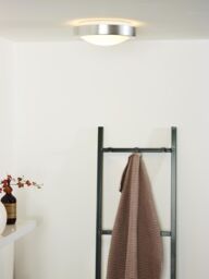 Lucide 'FRESH' Dimmable Stylish Modern Bathroom Flush Ceiling Light 1xE27 in Grey - thumbnail 2