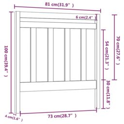 Berkfield Home Bed Headboard Grey 81x4x100 cm Solid Wood Pine - Size: 81 x 4 x 100 cm - thumbnail 6