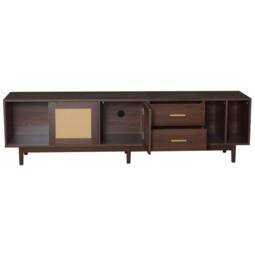 STILVORA TV Stand with 2 Drawers & Sliding Doors, 190 cm in Brown - thumbnail 9