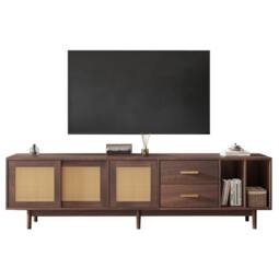 STILVORA TV Stand with 2 Drawers & Sliding Doors, 190 cm in Brown - thumbnail 6