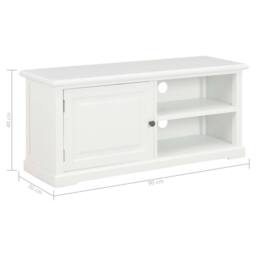 Berkfield Home TV Cabinet White 90x30x40 cm Wood - Size: 90 x 30 x 40 cm - thumbnail 9