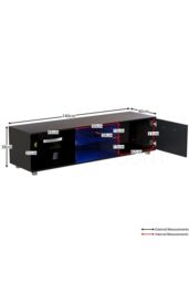 Home Discount Vida Designs Cosmo 2 Door LED TV Unit Storage Organizer in Black - thumbnail 2