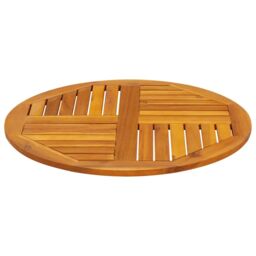 Berkfield Home Table Top √ò70x2 cm Round Solid Wood Acacia in Brown - Size: 70x2 cm - thumbnail 3