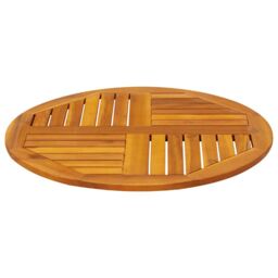 Berkfield Home Table Top √ò70x2 cm Round Solid Wood Acacia in Brown - Size: 70x2 cm - thumbnail 5