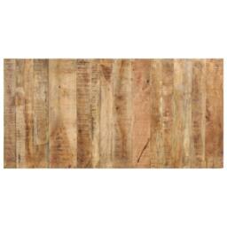 Berkfield Home Dining Table 160x80x76 cm Rough Mango Wood in Brown - Size: 160 x 80 x 76 cm - thumbnail 3