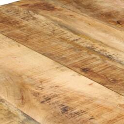Berkfield Home Dining Table 160x80x76 cm Rough Mango Wood in Brown - Size: 160 x 80 x 76 cm - thumbnail 6