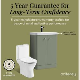 Balterley Floor 2 Door Bathroom Vanity Unit, Tap & Toilet Pack, Green, 579mm in Green - thumbnail 7