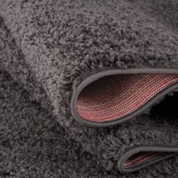 THE RUGS Soft Plain High Pile Shaggy Rugs & Runners Living Room Bedroom 380 in Dark Grey - Size: 120 cm x 170 cm - thumbnail 4