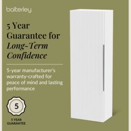 Balterley Fluted 400mm Tall Wall Hung Storage Unit with Single Soft Close Door - White - thumbnail 6