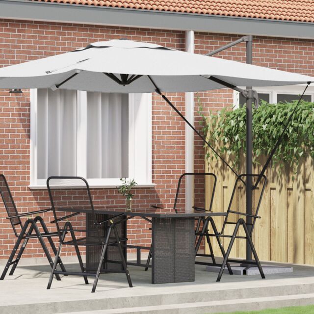 Berkfield Home Cantilever Roma Parasol Sand 286x285x265 cm Aluminium - Size: 286 x 285 x 265 cm - image 1