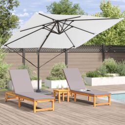 Berkfield Home Cantilever Roma Parasol Sand 286x285x265 cm Aluminium - Size: 286 x 285 x 265 cm - thumbnail 4