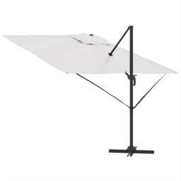 Berkfield Home Cantilever Roma Parasol Sand 286x285x265 cm Aluminium - Size: 286 x 285 x 265 cm - thumbnail 8