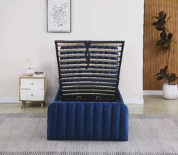 KOSY KOALA Ottoman Gas Lift Storage Bed 3ft Single & 1 Mattress Blue Velvet Bedroom - thumbnail 2