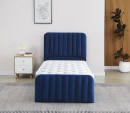 KOSY KOALA Ottoman Gas Lift Storage Bed 3ft Single & 1 Mattress Blue Velvet Bedroom - thumbnail 3