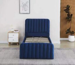 KOSY KOALA Ottoman Gas Lift Storage Bed 3ft Single & 1 Mattress Blue Velvet Bedroom - thumbnail 5