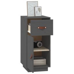 Berkfield Home Sideboard Grey 34x40x75 cm Solid Wood Pine - Size: 34 x 40 x 75 cm - thumbnail 5