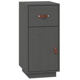 Berkfield Home Sideboard Grey 34x40x75 cm Solid Wood Pine - Size: 34 x 40 x 75 cm - thumbnail 2