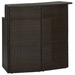 Berkfield Home Table Garden Bar Table Brown 120x55x110 cm Poly Rattan - Size: 120 x 55 x 110 cm - thumbnail 2