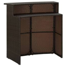 Berkfield Home Table Garden Bar Table Brown 120x55x110 cm Poly Rattan - Size: 120 x 55 x 110 cm - thumbnail 1