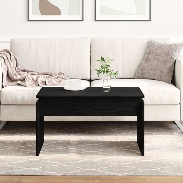 Berkfield Home Black Oak Coffee Table 68x38x50 cm Made from Engineered Wood - Size: 68 x 38 x 50 cm - image 1