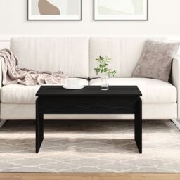 Berkfield Home Black Oak Coffee Table 68x38x50 cm Made from Engineered Wood - Size: 68 x 38 x 50 cm - thumbnail 1