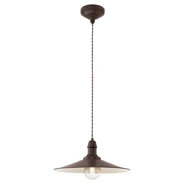 Loops Hanging Ceiling Pendant Light Antique Brown & Beige Steel 1x 60W E27 Bulb in Metallics - image 1