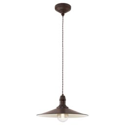Loops Hanging Ceiling Pendant Light Antique Brown & Beige Steel 1x 60W E27 Bulb in Metallics