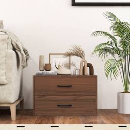 Gymax 2-Drawer Dresser Wooden Cube Dresser Bedside Cabinet Stackable in Brown - thumbnail 9