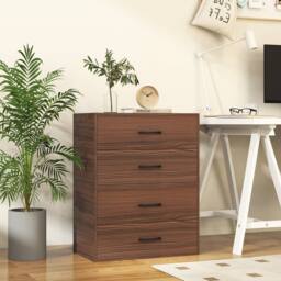 Gymax 2-Drawer Dresser Wooden Cube Dresser Bedside Cabinet Stackable in Brown - thumbnail 4