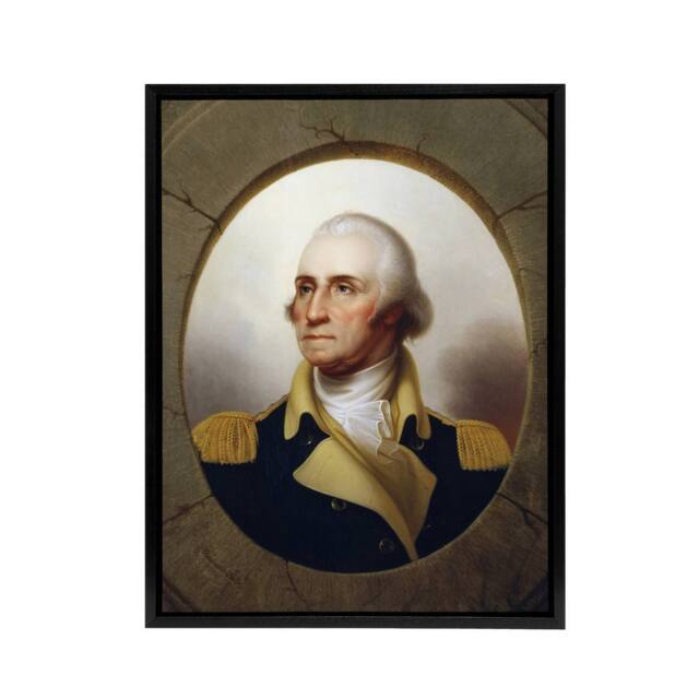 "Artery8 Rembrandt Peale George Washington Framed Canvas Wall Art Print - Size: W12"" x H16""" - image 1