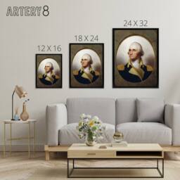 "Artery8 Rembrandt Peale George Washington Framed Canvas Wall Art Print - Size: W12"" x H16""" - thumbnail 4