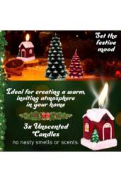Deco Express Christmas Candles Set 3 Pcs Christmas House Gift Xmas Décor - thumbnail 5
