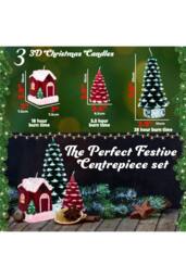 Deco Express Christmas Candles Set 3 Pcs Christmas House Gift Xmas Décor - thumbnail 2