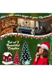 Deco Express Christmas Candles Set 3 Pcs Christmas House Gift Xmas Décor - thumbnail 4