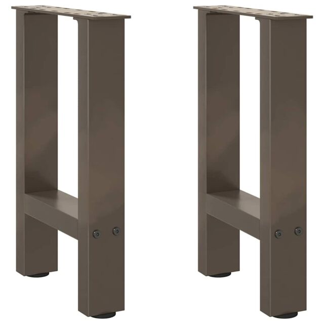 Berkfield Home Coffee Table Legs Natural Steel 2 pcs 38x(42-43) cm Steel in Grey - image 1