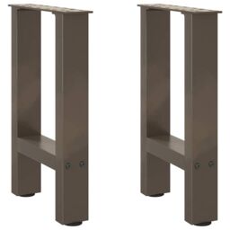 Berkfield Home Coffee Table Legs Natural Steel 2 pcs 38x(42-43) cm Steel in Grey - thumbnail 1