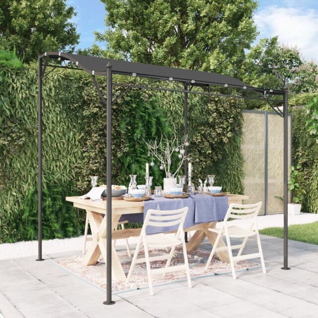 Berkfield Home Canopy Anthracite 2x2.3 m 180 g/m ² Fabric & Steel in Black - image 1