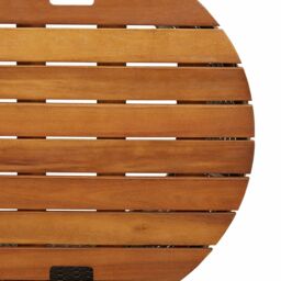 Berkfield Home Garden Side Tables 2 pcs with Wooden Top Beige Poly Rattan - thumbnail 9