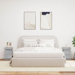 Berkfield Home Bedside Cabinets with LED Lights 2 pcs Concrete Grey 35x39x55 cm - Size: 35 x 39 x 55 cm - thumbnail 3