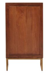 Orsina 5‑Drawer Chest, Mango Wood Bohemian Dresser with Gold Iron Accents, Functional Tallboy Storage Unit in Natural - thumbnail 2