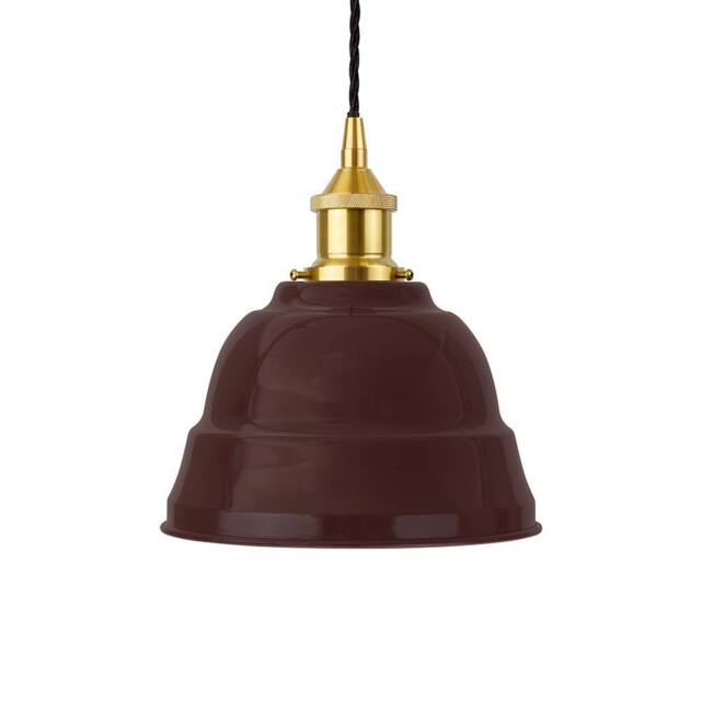SE Home Burgundy Red Lincoln Pendant Light - Polished Brass - Black Twisted - image 1